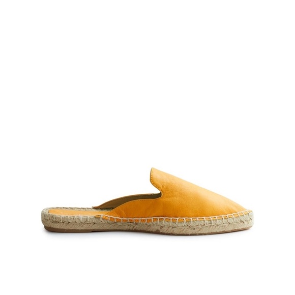 NWOT Lisa B yellow leather pointed toe mule espadrille. Coastal. Classic. Beach - Picture 2 of 10